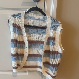Petal and Pup Striped Knit Vest - small